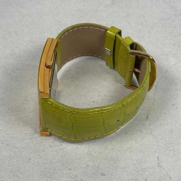 Joan Rivers Watch Womens 39mm Pave Bezel Green Embossed Band Quartz New Battery - Picture 5 of 11